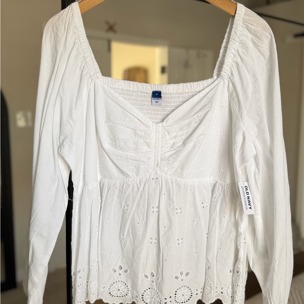 Old Navy White Eyelet Blouse